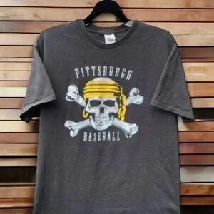 Pittsburgh Pirates Men's Size Large Delta Pro Weight Black T-Shirt MLB Baseball
